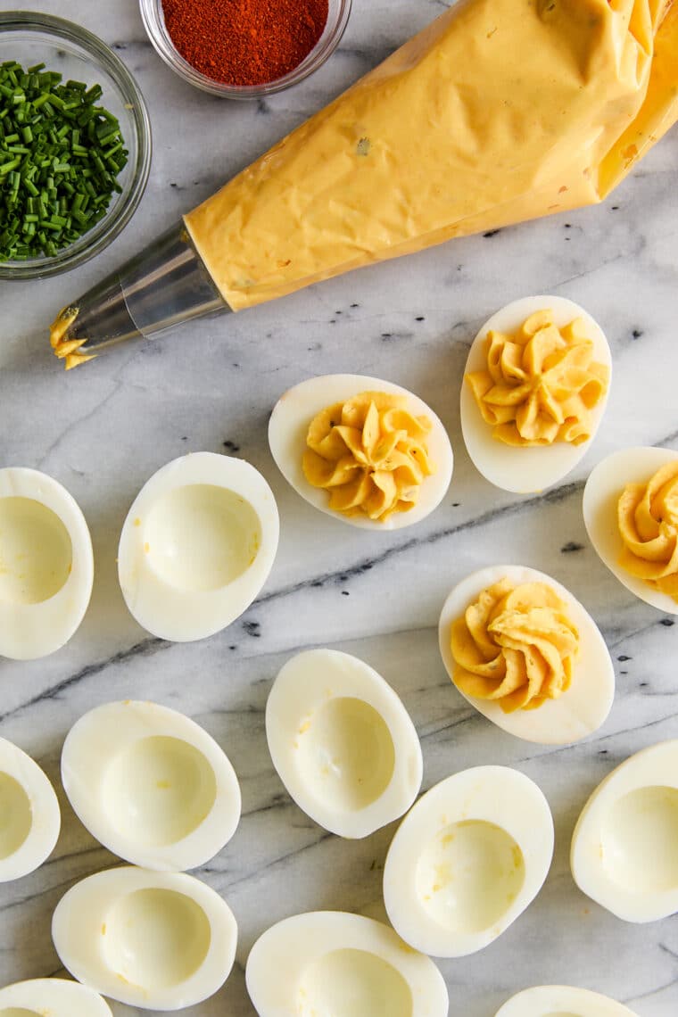 The Best Classic Deviled Eggs - An absolute crowd-favorite appetizer! Easy to make and can be prepped ahead of time. Perfect for the holidays!