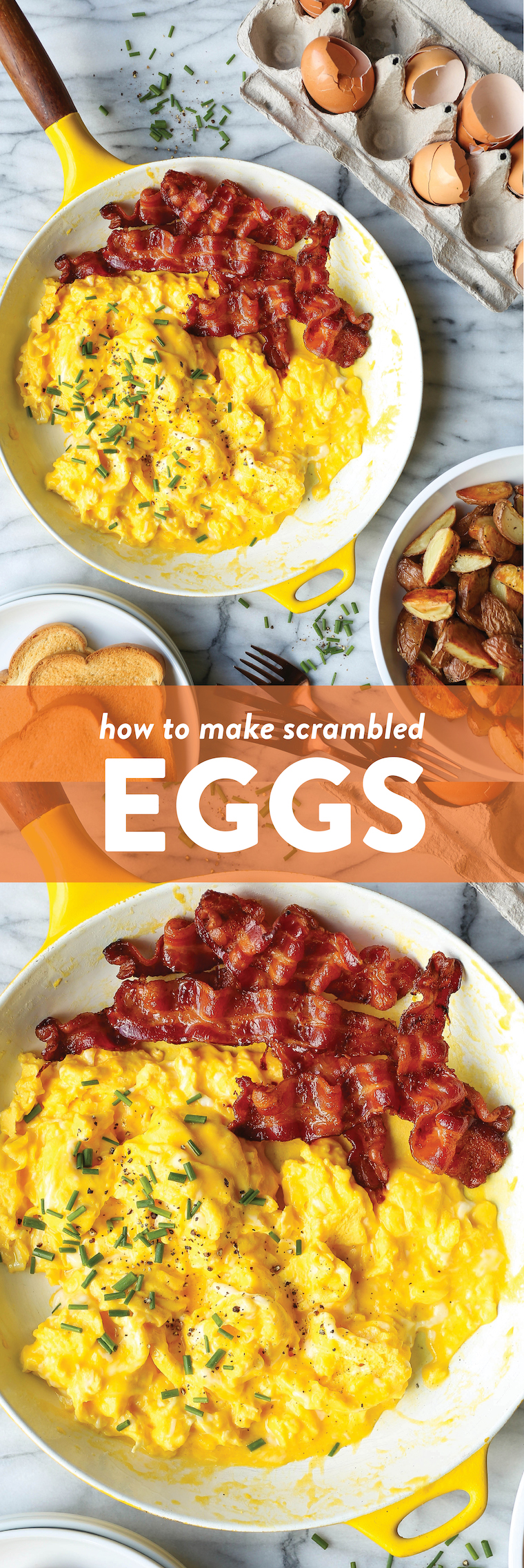 How to Make Scrambled Eggs - The ONLY WAY to make your scrambled eggs! Moist, fluffy, and evenly cooked. Never dry, never rubbery. SO SO GOOD + fool-proof!