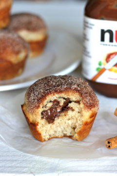 Nutella Stuffed Cinnamon Sugar Muffins