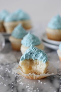 Mini Vanilla Bean Cupcakes with Vanilla Buttercream Frosting
