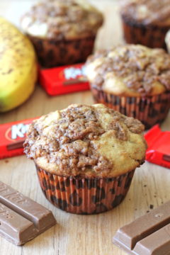 Banana Bread Kit Kat Muffins