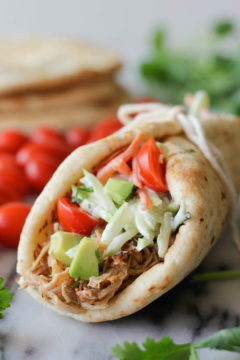 Slow Cooker Pulled Pork Gyros