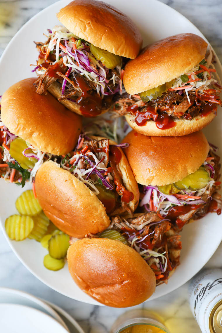 Instant Pot BBQ Pulled Pork - The easiest + BEST pulled pork ever! Serve with your favorite BBQ sauce. So smoky, so flavorful, so juicy, and SO SO GOOD.