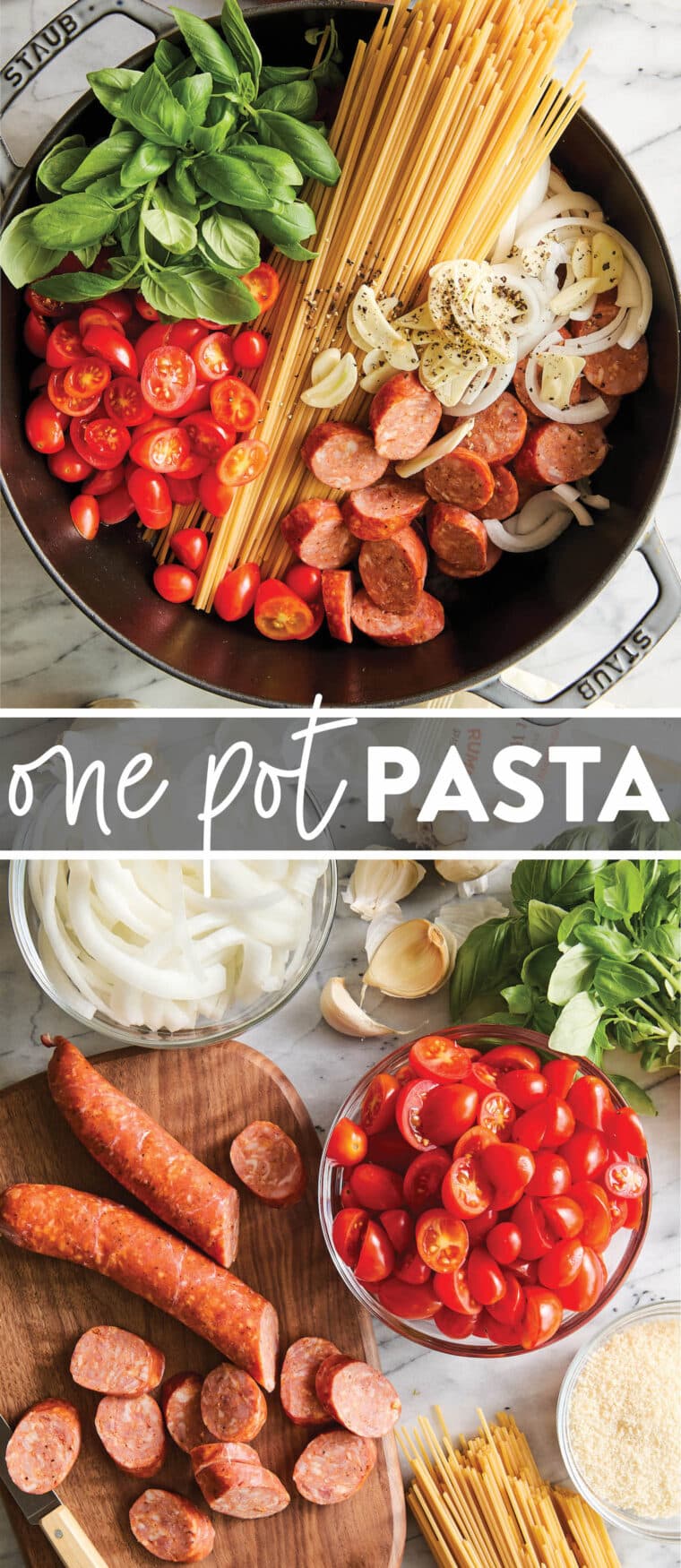 One Pot Pasta - The most simple and flavorful one pot pasta dinner with a short ingredient list. So good and so easy with minimal clean up!