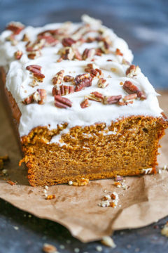 Pumpkin Spice Bread with Cream Cheese Frosting