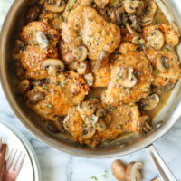 Skillet Mushroom Chicken Thighs
