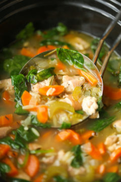 Slow Cooker Lemon Chicken Orzo Soup