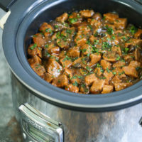 Slow Cooker Steak Tips with Mushrooms
