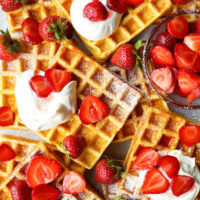 Strawberries and Cream Buttermilk Waffles